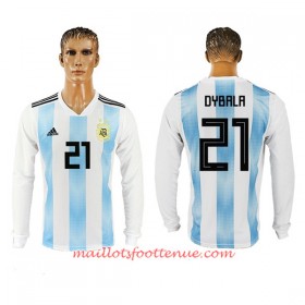 Maillot/Tenue Argentine Dybala 21 Domicile Coupe du monde 2018 Manche Longue